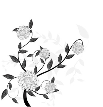 花卉背景；設(shè)計元素；波