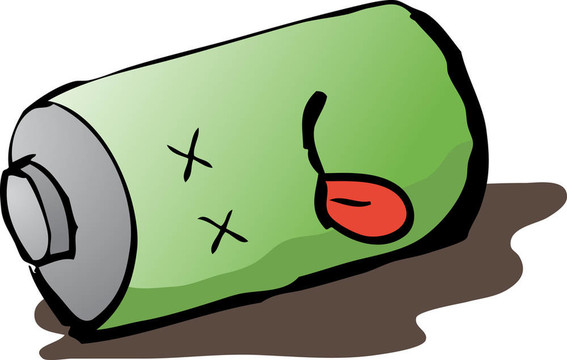 死電池卡通插畫