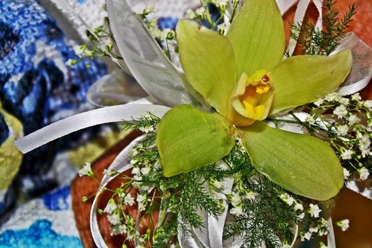 花束綠色百合花