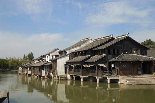 烏鎮(zhèn)水上屋；中國