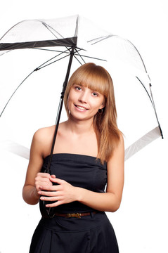 女子拿著雨傘