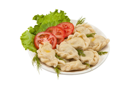 美味的西紅柿沙拉豬肉水餃