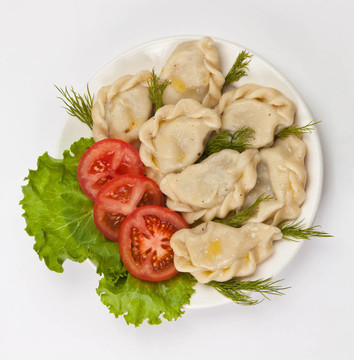 美味的西紅柿沙拉豬肉水餃