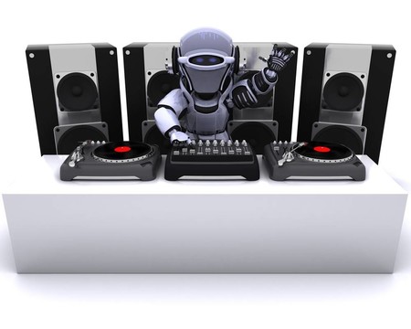 機(jī)器人DJ混音唱片轉(zhuǎn)盤