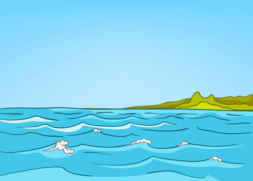 卡通自然景觀海
