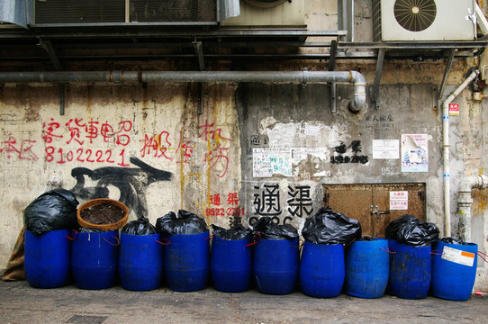 在香港骯臟的街道