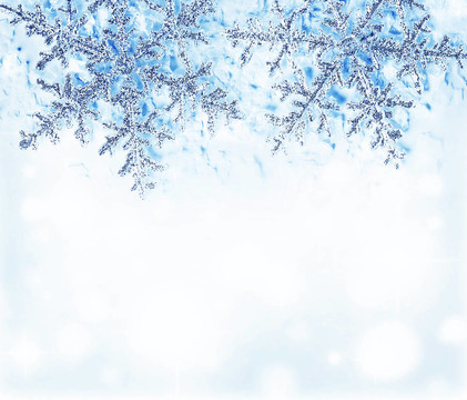 雪花藍(lán)色裝飾邊框