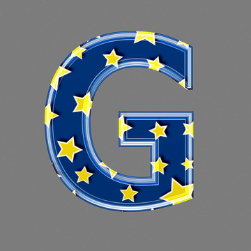 三維字母與星型- G