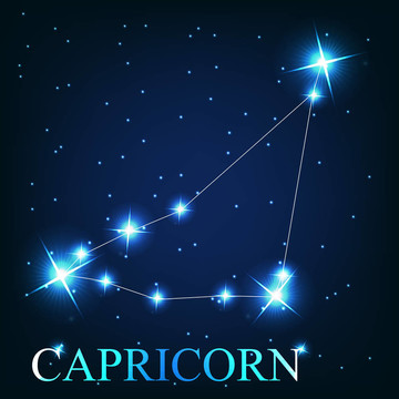 星空背景下美麗星星的摩羯座星座
