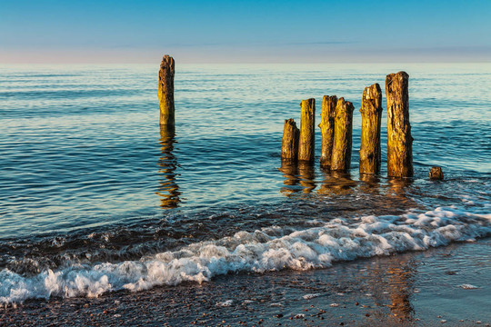 在波羅的海海邊的Groyne。