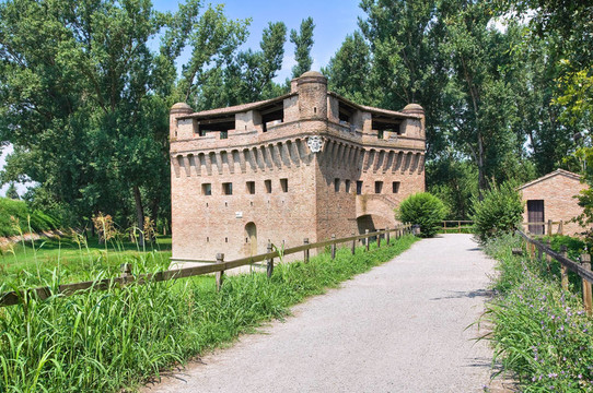 要塞，星狀。Bondeno。Emilia Romagna。意大利.