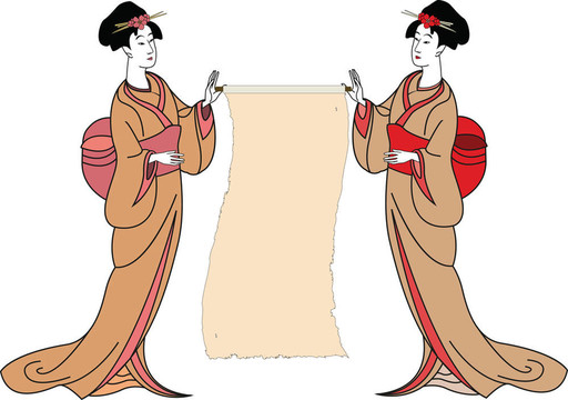 背景與日本女孩