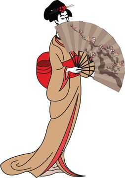 背景與日本女孩