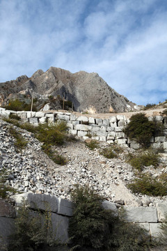大理石采石場——濱海阿爾卑斯山脈；Carrara；托斯卡納；意大利