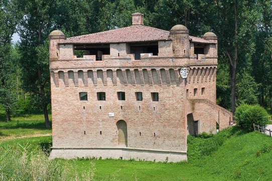 要塞，星狀。Bondeno。Emilia Romagna。意大利.