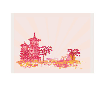 亞洲景觀舊紙