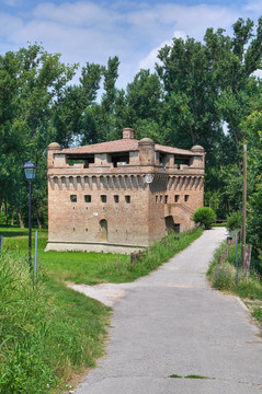 要塞，星狀。Bondeno。Emilia Romagna。意大利.