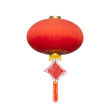 中國(guó)傳統(tǒng)裝飾結(jié)和燈籠孤立在WHI
