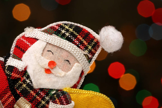 快樂Santa；圣誕燈背景