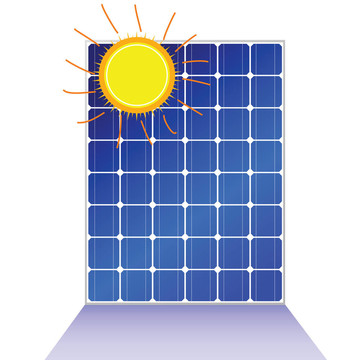 具有太陽能插圖的太陽能電池板