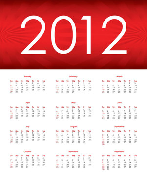 特別日歷為2012
