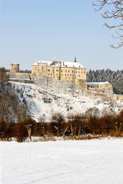 Cesky Sternberk Castle在捷克共和國(guó)的冬天；