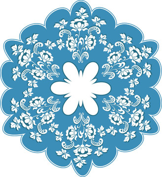 圓形藍(lán)色花框