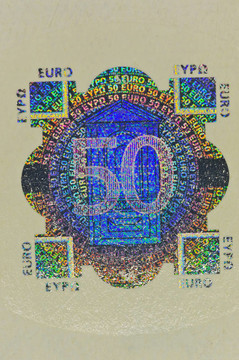 50歐元鈔票全息保護(hù)
