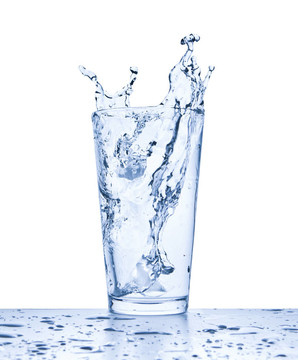 水濺在玻璃上
