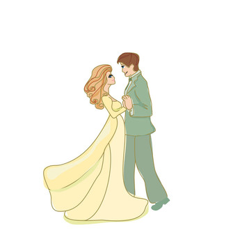 婚禮上跳舞的夫婦