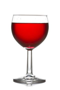 與紅葡萄酒的酒杯