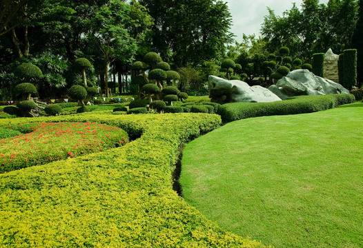 美麗的花園。格林草坪