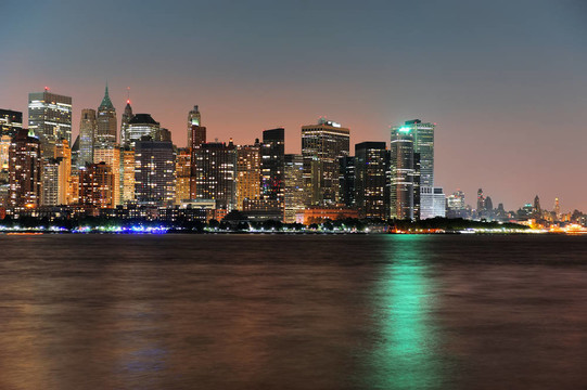 紐約市曼哈頓黃昏全景