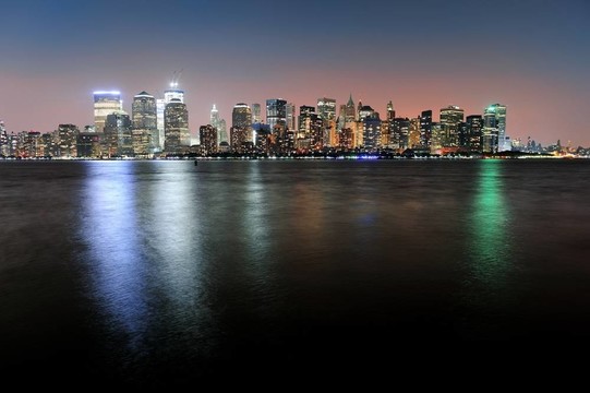 紐約市曼哈頓黃昏全景