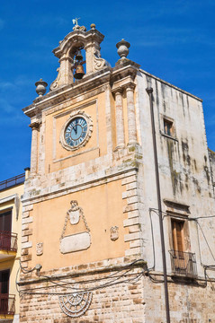 鐘塔。Acquaviva delle Fonti。普利亞。意大利.