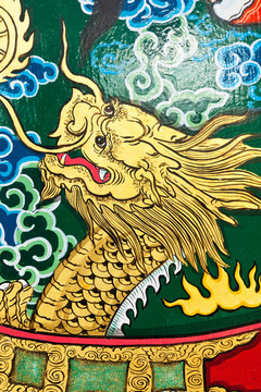 春節(jié)快樂(lè)-中國(guó)龍畫(huà)在門(mén)口