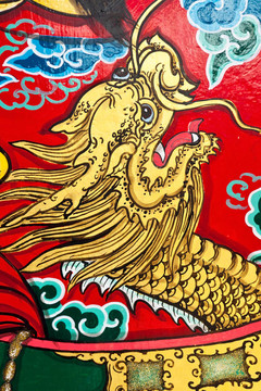春節(jié)快樂(lè)-中國(guó)龍畫在門口