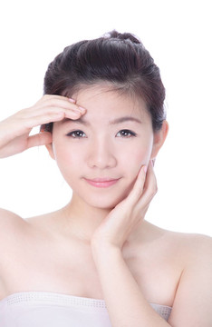亞洲美女護膚女人微笑
