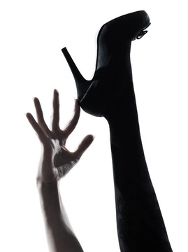 女人的腿的輪廓