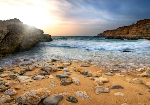 美麗的海景。