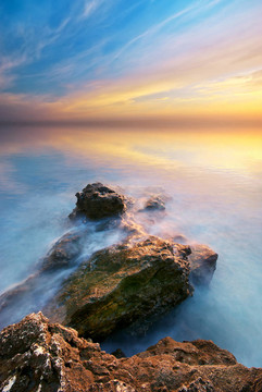 美麗的海景。