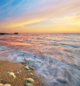美麗的海景。