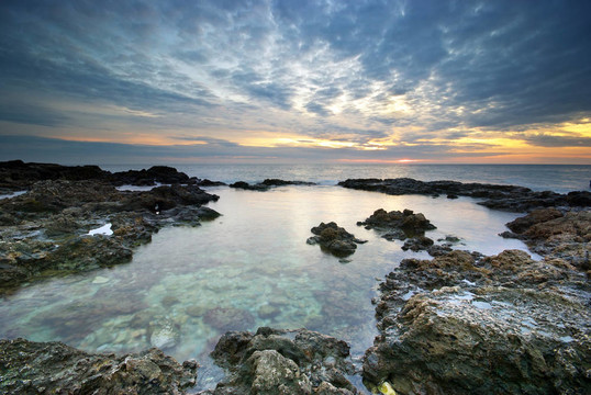 美麗的海景。