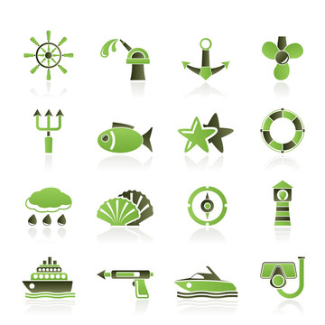 海洋和海洋圖標(biāo)