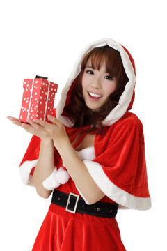 圣誕節(jié)送禮物的女孩