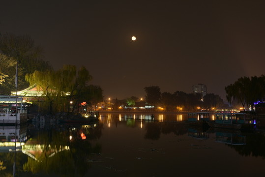 什剎海夜景 賞月