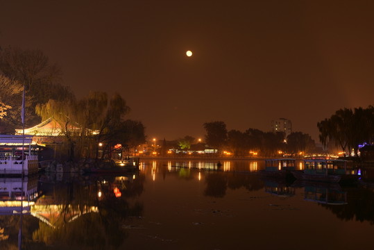 什剎海夜景 賞月