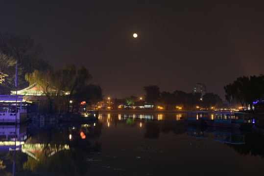 什剎海夜景 賞月