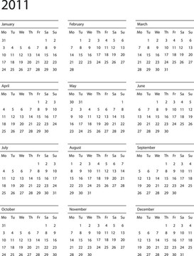 2011完全可編輯的日歷