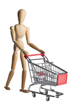 模特推著一輛空車